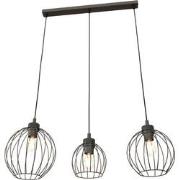 industriële hanglamp Palmieri Zwart 3-lichts