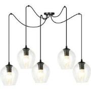 moderne hanglamp Farina Zwart 5-lichts