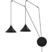 scandinavische hanglamp Abramo Zwart 2-lichts