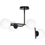 scandinavische plafondlamp Caputo Zwart 4-lichts