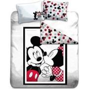 Minnie en Mickey Mouse Dekbedovertrek Kiss-1-persoons (140x200 cm)