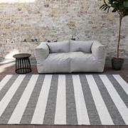 Buitenkleed Stripes Grijs/Wit dubbelzijdig - Polypropyleen - 240 x 340...