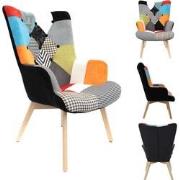 Helsinki Patchwork Bont Fauteuil Armleuning - Bont gekleurd