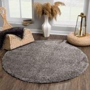 Tapijtenloods Porto Rond Soft Fluffy Vloerkleed Hoogpolig Effen Donker...