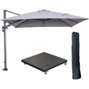 Garden Impressions Hawaii zweefparasol 300x300 cm carbon black / licht...