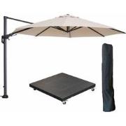 Garden Impressions Hawaii zweefparasol Ø350 cm carbon black / ecru met...