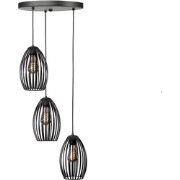 Highlight - Gabbia - Hanglamp - E27 - 35 x 35  x 160cm - Zwart