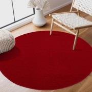 Tapijtenloods Uni Rond Effen Laagpolig Vloerkleed Modern Rood- 80 CM R...