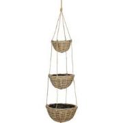 Mica Decorations Plantenbak Marcia - 40x40x150 cm - Rotan - Grijs