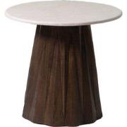 Bijzettafel Rond 60cm - Bruin Marmer/Hout - Faiza