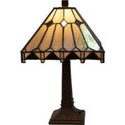 LumiLamp Tiffany Tafellamp 23x23x38 cm Beige Glas Bureaulamp