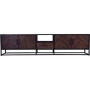 Tv Meubel Bruin - Visgraat - 210cm - Mangohout - Kast Isa