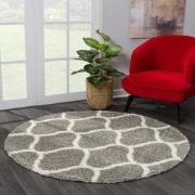 Tapijtenloods Madrid Shaggy Rond Design Vloerkleed Grijs Hoogpolig- 20...