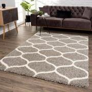 Tapijtenloods Madrid Shaggy Design Vloerkleed Grijs Hoogpolig- 200x290...