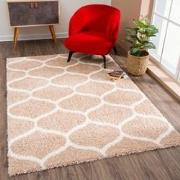 Tapijtenloods Madrid Shaggy Design Vloerkleed Beige Creme Hoogpolig- 2...