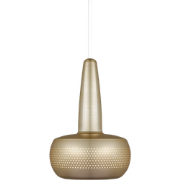 Clava hanglamp brushed brass - met koordset wit - Ø 21,5 cm