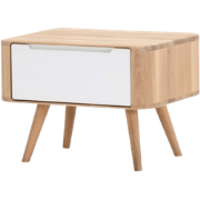 Ena nightstand 55 houten nachtkastje whitewash - 1 lade