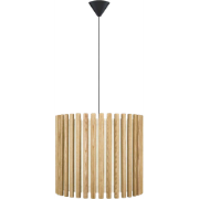 Komorebi Medium hanglamp natural oak - met koordset zwart - Ø 29 cm