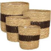 Mica Decorations Mand Fernandez - 25x25x25 cm - Zeegras - Bruin - Set ...