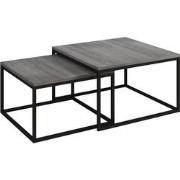 Meubella Salontafel Styler - Grijs -  Eiken - 70 cm - set van 2