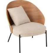 J-line - Loungestoel Lone Multiplex/metaal Naturel/beige - 77.4x71.8x8...