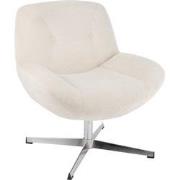 J-line - Loungestoel Chill Metaal/multiplex Creme/zilver - 75x72x79cm