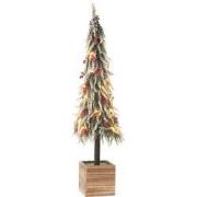 J-line - Kerstboom+led Kunststof Sneeuw Groen/rood Extra Large - 22x22...