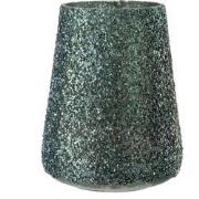 J-line - Windlicht Glitter Glas Donkergroen Large - 17x17x23cm