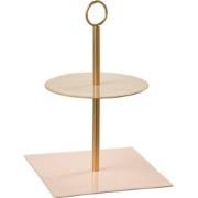 J-line - Voedselstand Rond+vierkant Metaal Lichtroze/beige - 18x18x26c...