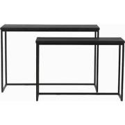 Light&living Side table S/2 100x30x70+120x40x82 cm BRYSON hout mat zwa...