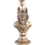 PTMD Ressy Gold poly candleholder dressed up wolf SET van 2