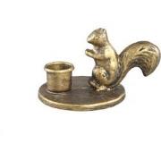 PTMD Amby Gold metal diningcandle holder squirrel round - set van 3