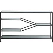 Light&living Side table 140x35x80 cm AINO smoke glas+mat zwart