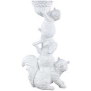 PTMD Jump White polyresin squirel candle holder