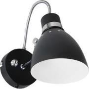 Steinhauer wandlamp Spring - zwart - metaal - 12 cm - E27 fitting - 62...