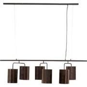 Light&living Hanglamp 6L 160x50x25 cm EDISA velvet donker bruin+mat zw...