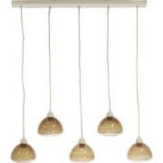 Light&living Hanglamp 5L 104x19x14 cm BISHO glas bruin+zand