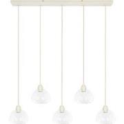 Light&living Hanglamp 5L 104x19x14 cm BISHO glas helder+crème