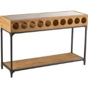 J-line - Console Voor Wijnflessen Hout Naturel - 120x38x76.5cm