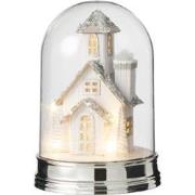 J-line - Stolp Winter Huis Led Acryl Wit Small - 16x16x23cm