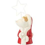 J-line - Kerstman Led Ster Resin Wit/rood Large - 23x23x67cm