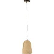 J-line - Hangende Lamp Lijnen Zeegras Naturel/zwart - 20x20x26cm