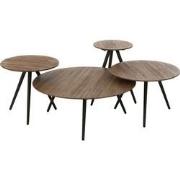 J-line - Set Van 4 Bijzettafel Rond Gerecycleerd Teak Naturel - 30x30x...