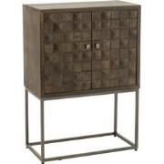 J-line - Kast Pino Metaal/mangohout Bruin/grijs - 76x40x122cm