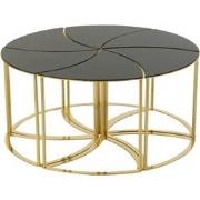 J-line - Set Van 6 Tafels Tornado Goud Metaal/mdf/glas - 100x100x48cm