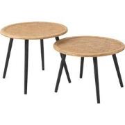 J-line - Set Van Twee Bijzettafel Bamboo Naturel - 67x67x56.5cm