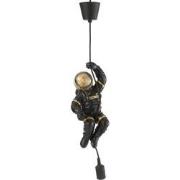 J-line - Hanglamp Astronaut Poly Zwart/goud - 19x16x37cm