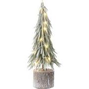 J-line - Kerstboom A+led Kunststof Sneeuw Groen Medium - 12x12x45cm