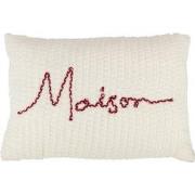 J-line - Kussen Maison Polyester/acryl Rood/wit - 40x60x10cm