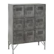 J-line - Kast 9 Deuren Metaal Zilver - 86x41x113.5cm